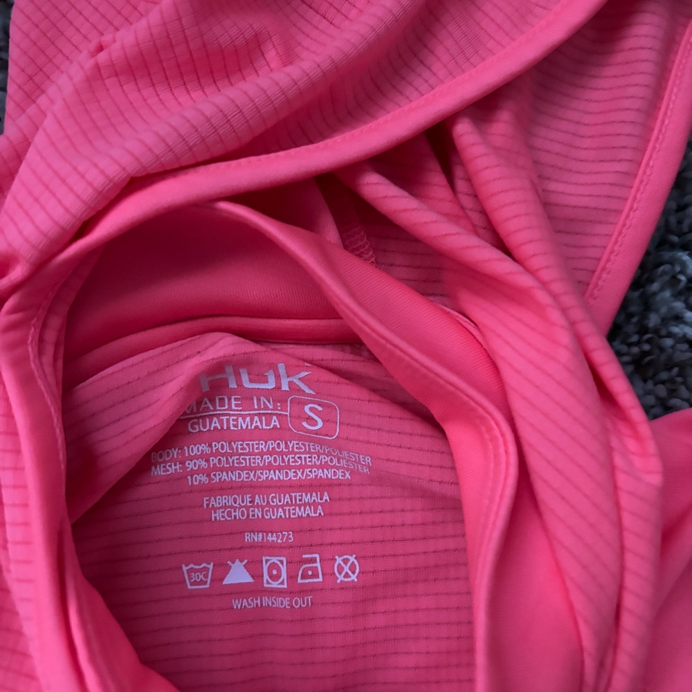 Huk Vibrant Pink Performance Hoodie - Picture 2 of 5